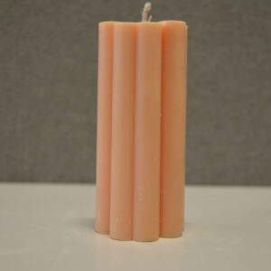 Flower Ribbed Pillar Candle